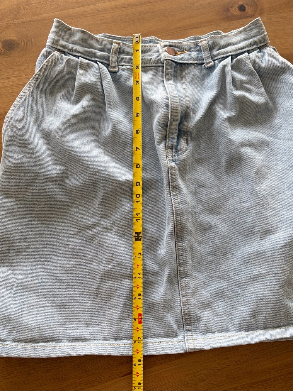 Western Light Denim Mini Skirt - Casual Women's Skirt - Picture 7 of 9